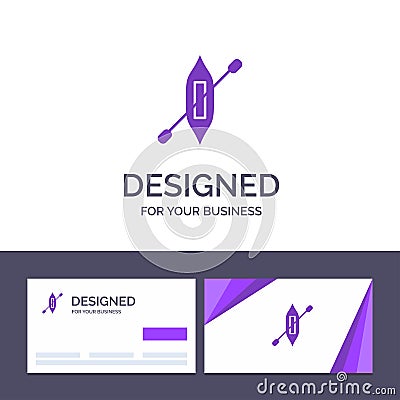 Creative Business Card and Logo template Boat, Canoe, Kayak, Ship Vector Illustration Vector Illustration