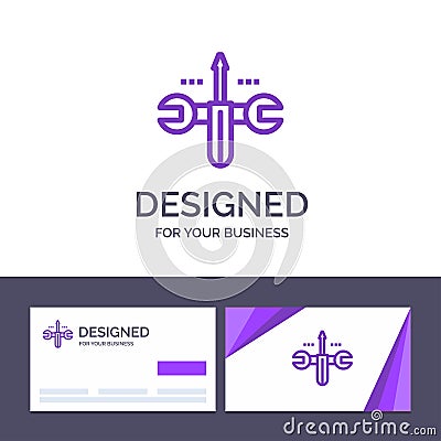 Creative Business Card and Logo template Cloud, Computing, Screwdriver, Tooling Vector Illustration Vector Illustration