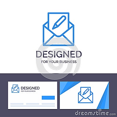 Creative Business Card and Logo template Compose, Edit, Email, Envelope, Mail Vector Illustration Vector Illustration