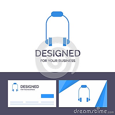 Creative Business Card and Logo template Headphone, Earphone, Phone, Music Vector Illustration Vector Illustration