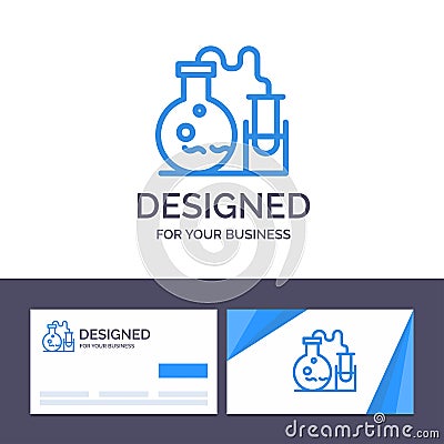 Creative Business Card and Logo template Tube, Flask, Lab, Science Vector Illustration Vector Illustration