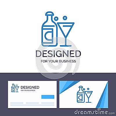 Creative Business Card and Logo template Wine, Glass, Bottle, Easter Vector Illustration Vector Illustration