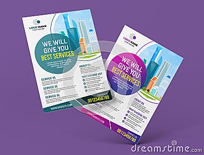 Creative Business Flyer Design in Illustrator, Professional Business Flyer Design, Classic Professional Business Flyer Design Vector Illustration