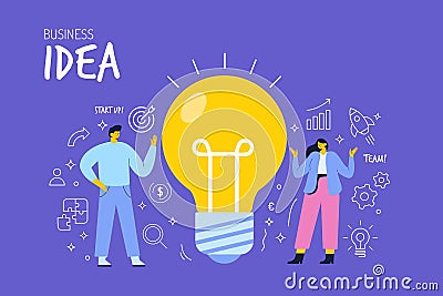 Creative business idea flat vector illustration Vector Illustration