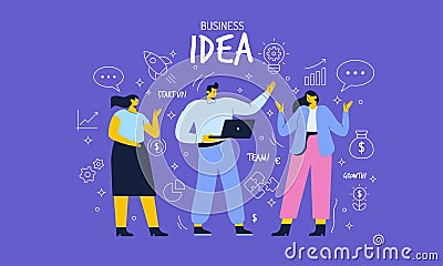 Creative business idea. People Team Vector Illustration