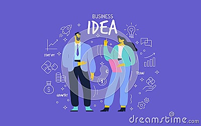 Creative business idea flat vector illustration Vector Illustration