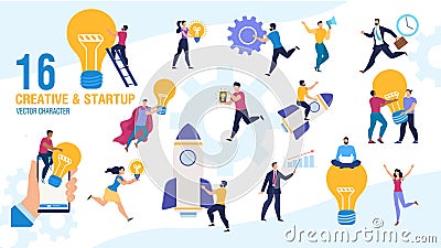 Creative Business People Vector Characters Set Stock Photo