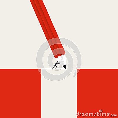 Creative business solution, overcome challenge vector concept. Symbol of creativity, success. Minimal illustration Vector Illustration