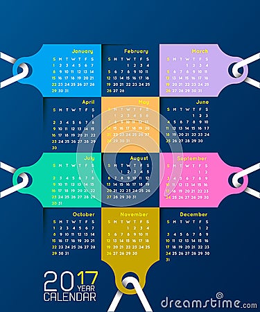 Creative calendar simple vector template Vector Illustration