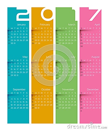 Creative calendar simple vector template Vector Illustration