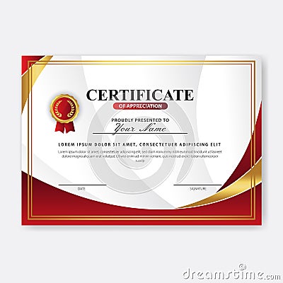 Creative Certificate of Appreciation Award Template Vector Illustration