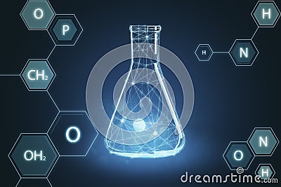 Creative chemical retort background Stock Photo