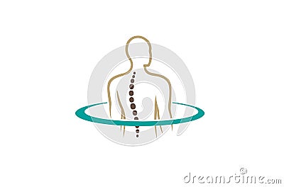Creative Chiropractic Back Spine Logo Design Vector Symbol Illustration Vector Illustration