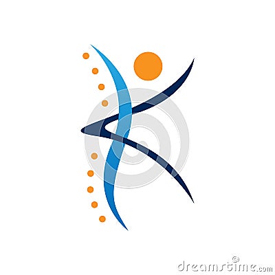 Creative Chiropractic Concept Logo Design Template Vector Illustration