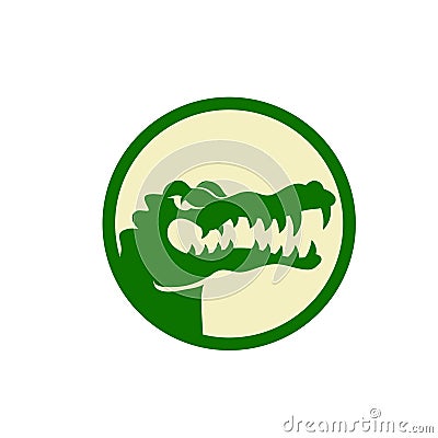creative circle crocodile logo Vector Illustration