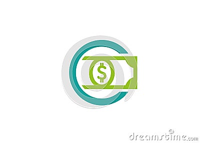 Creative Circle Dollar Logo Vector Illustration