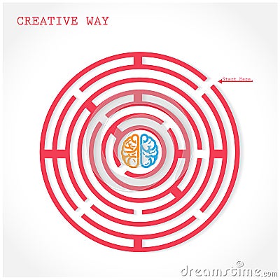 Creative circle maze way concept Vector Illustration