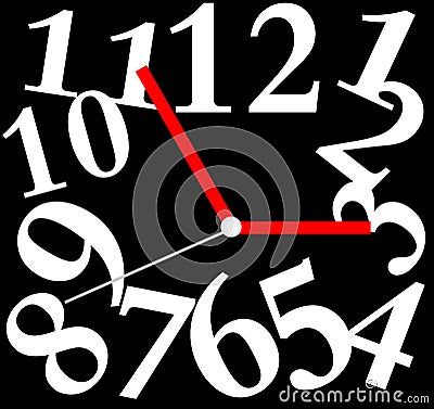 Creative clock face design. Vector Illustration