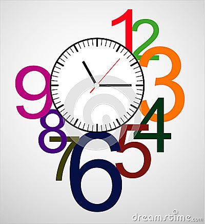 Creative clock face design. Vector Illustration