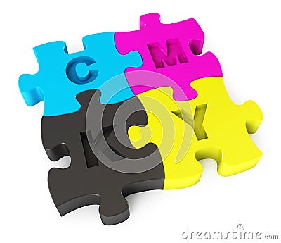 Creative CMYK, puzzle Stock Photo