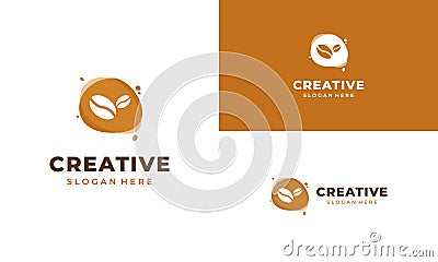 creative coffee bean logo with colorful liquid abstract design Vector Illustration