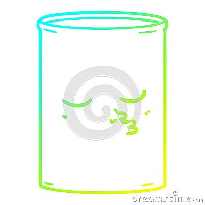 A creative cold gradient line drawing cartoon barrel of oil Vector Illustration