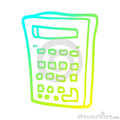 A creative cold gradient line drawing cartoon electronic calculator Vector Illustration