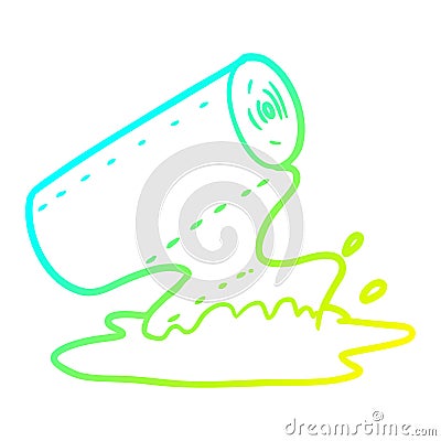 A creative cold gradient line drawing cartoon kitchen towel soaking up spill Vector Illustration