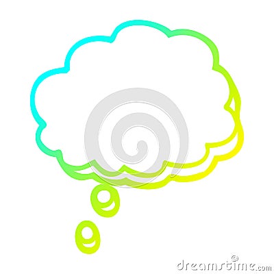 A creative cold gradient line drawing cartoon mind bubble Vector Illustration