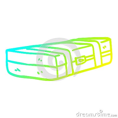 A creative cold gradient line drawing cartoon suit case Vector Illustration
