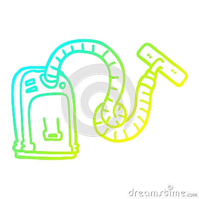 A creative cold gradient line drawing cartoon vacuum cleaner Vector Illustration