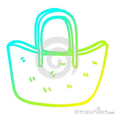 A creative cold gradient line drawing cartoon woven basket Vector Illustration