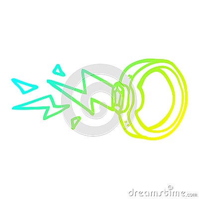 A creative cold gradient line drawing cartoon zapping ring Vector Illustration