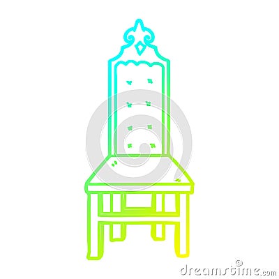 A creative cold gradient line drawing fancy cartoon chair Vector Illustration