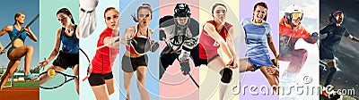 Creative collage made with different kinds of sport Stock Photo