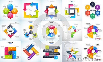 Creative colorful abstract pattern Infographic set can be used a Stock Photo