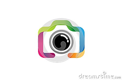 Creative Colorful Camera line Logo Design Symbol Vector Illustration Vector Illustration