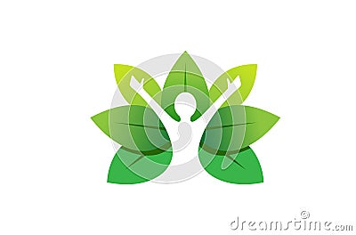 Healing Body Leaves Logo Vector Illustration