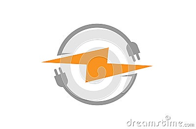 Flash Bolt Circle Logo Symbol Vector Illustration