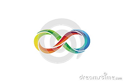 Creative Colorful Infinity Shape Logo Vector Illustration