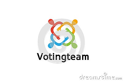Creative Colorful People Group Team Logo Symbol Design Illustration Vector Illustration