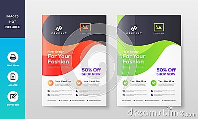 Creative and Colorful Shop, Company and all kinds fashion business flyer poster design a4 template Vector Illustration