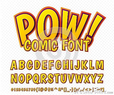 Creative comic font. Vector alphabet in style pop art Vector Illustration