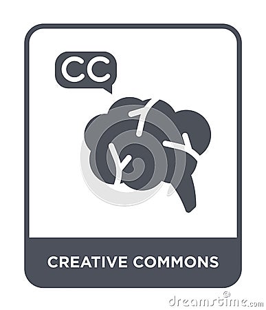 creative commons icon in trendy design style. creative commons icon isolated on white background. creative commons vector icon Vector Illustration