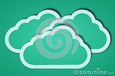 Creative computer cloud background. illustration Vector Illustration