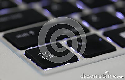 The `Control freak` saying on a computer key Stock Photo