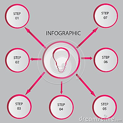 Creative concept for dark infographic. Business data visualization. Abstract circle elements of graph, diagram with 4 steps, optio Vector Illustration