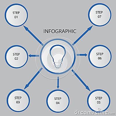 Creative concept for dark infographic. Business data visualization. Abstract circle elements of graph, diagram with 4 steps, optio Vector Illustration