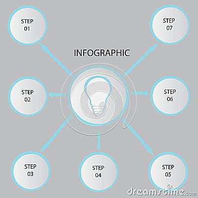 Creative concept for dark infographic. Business data visualization. Abstract circle elements of graph, diagram with 4 steps, optio Vector Illustration