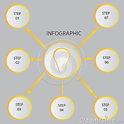 Creative concept for dark infographic. Business data visualization. Abstract circle elements of graph, diagram with 4 steps, optio Vector Illustration